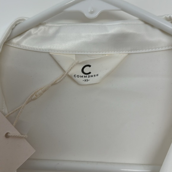 NWT Commense White Satin Long Sleeve Dress XS - Picture 7 of 7